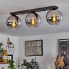 Koyoto  Ceiling Light glass 20 cm chrome, clear, Smoke-coloured, 3-light sources