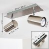 Ceiling Light Zuoz matt nickel, 2-light sources