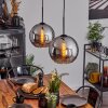 Koyoto  Pendant Light glass 25 cm chrome, Smoke-coloured, 2-light sources