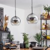 Koyoto  Pendant Light glass 25 cm clear, Smoke-coloured, 2-light sources