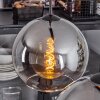 Koyoto  Pendant Light glass 25 cm clear, Smoke-coloured, 2-light sources