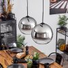 Koyoto  Pendant Light glass 30 cm chrome, clear, Smoke-coloured, 2-light sources