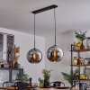 Koyoto  Pendant Light glass 30 cm chrome, Smoke-coloured, 2-light sources