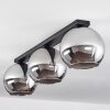 Koyoto  Ceiling Light glass 25 cm chrome, Smoke-coloured, 3-light sources
