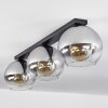 Koyoto  Ceiling Light glass 25 cm clear, Smoke-coloured, 3-light sources