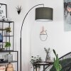 Gualdim Floor Lamp black, 1-light source, Fabric lampshade
