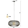 Agueda pendant luminaire dark brown, matt nickel, black, 1-light source