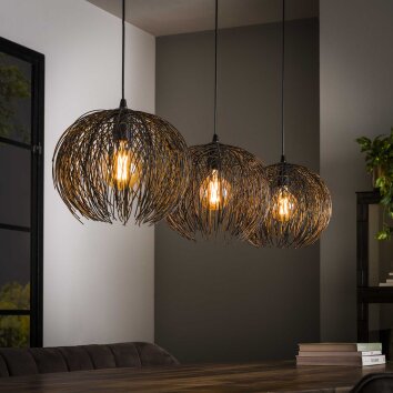 Beach Pendant Light brown, black, 3-light sources