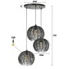 Beach Pendant Light brown, black, 3-light sources