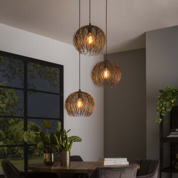 Beach Pendant Light brown, black, 3-light sources