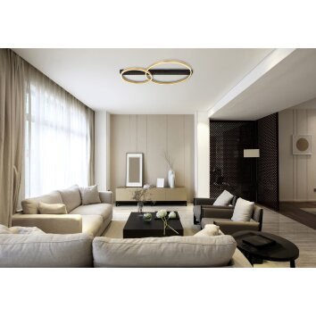 Globo LUFFY Ceiling Light LED gold, black, 1-light source
