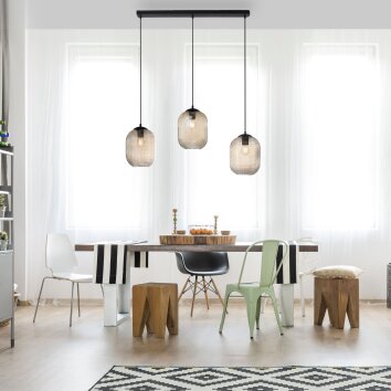 Paul Neuhaus SHITAKE Pendant Light black, 3-light sources