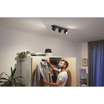 Philips Hue Buckram Ceiling Light LED black, 3-light sources, Remote control