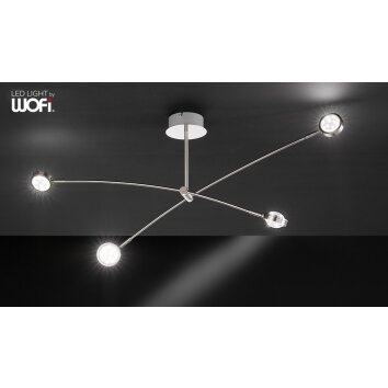 WOFI SLIGO Wall Light LED matt nickel, 8-light sources