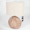 Lahnus Table lamp brown, Wood like finish, white, 1-light source