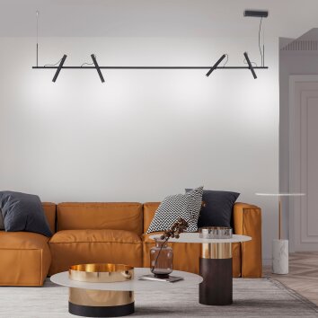 Paul Neuhaus PURE-TUTUA Pendant Light LED black, 4-light sources