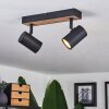 Javel Ceiling Light brown, Wood like finish, black, 2-light sources