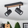 Javel Ceiling Light brown, Wood like finish, black, 2-light sources