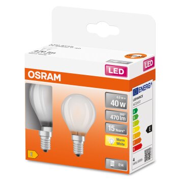 OSRAM LED Retrofit Set of 2 E14 4 Watt 2700 Kelvin 470 Lumen