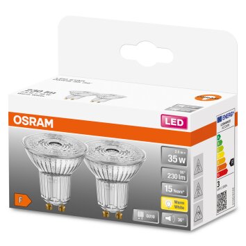 OSRAM LED STAR Set of 2 GU10 2.6 Watt 2700 Kelvin 230 Lumen