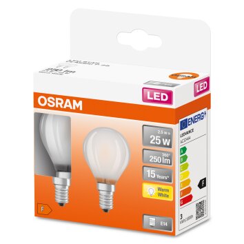 OSRAM LED Retrofit Set of 2 E14 2.5 Watt 2700 Kelvin 250 Lumen
