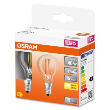 OSRAM LED Retrofit Set of 2 E14 4 Watt 2700 Kelvin 470 Lumen