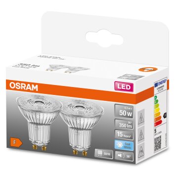 OSRAM LED STAR PAR16 Set of 2 GU10 4.3 Watt 4000 Kelvin 350 Lumen