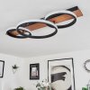 Canhestros Ceiling Light LED brown, Wood like finish, black, 1-light source