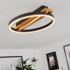 Angtasom Ceiling Light LED brown, Wood like finish, black, 1-light source, Remote control
