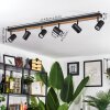 Javel Ceiling Light brown, Wood like finish, black, 6-light sources