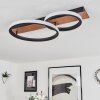 Canhestros Ceiling Light LED Wood like finish, black, 1-light source