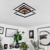 Walschbronn Ceiling Light LED brown, Wood like finish, black, 1-light source