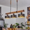 Chabian Pendant Light brown, Wood like finish, black, 3-light sources
