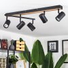Javel Ceiling Light brown, Wood like finish, black, 5-light sources