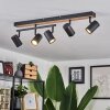 Javel Ceiling Light brown, Wood like finish, black, 5-light sources