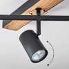 Javel Ceiling Light brown, Wood like finish, black, 5-light sources