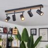 Javel Ceiling Light brown, Wood like finish, black, 5-light sources