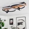 Boim Ceiling Light LED Wood like finish, black, 3-light sources
