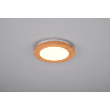 Reality Camillus Ceiling Light LED Wood like finish, white, 1-light source