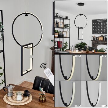 Chlak Pendant Light LED black, 2-light sources, Remote control