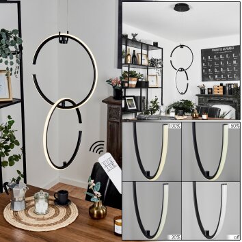 Chlak Pendant Light LED black, 2-light sources, Remote control