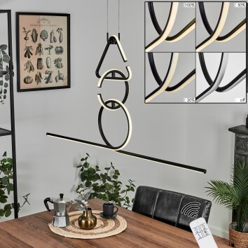 Chlak Pendant Light LED black, 3-light sources, Remote control