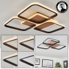 Tiutiella Ceiling Light LED brown, Wood like finish, black, 1-light source