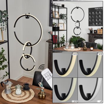 Chlak Pendant Light LED black, 3-light sources, Remote control