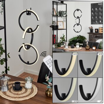 Chlak Pendant Light LED black, 3-light sources, Remote control