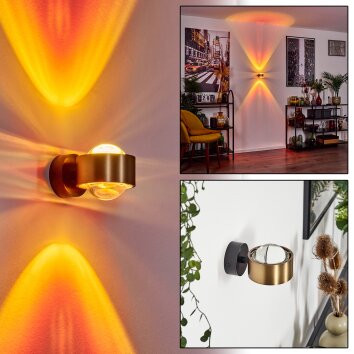 Sapri Wall Light antique brass, black, 1-light source