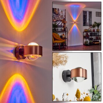 Sapri Wall Light copper, black, 1-light source