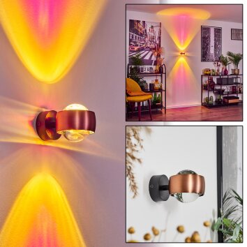 Sapri Wall Light copper, black, 1-light source