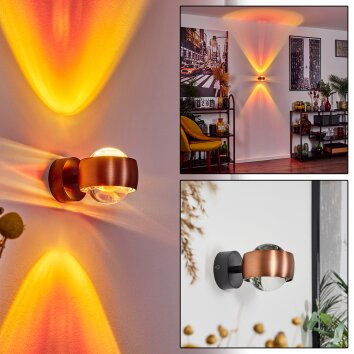 Sapri Wall Light copper, black, 1-light source
