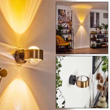 Sapri Wall Light antique brass, black, 1-light source